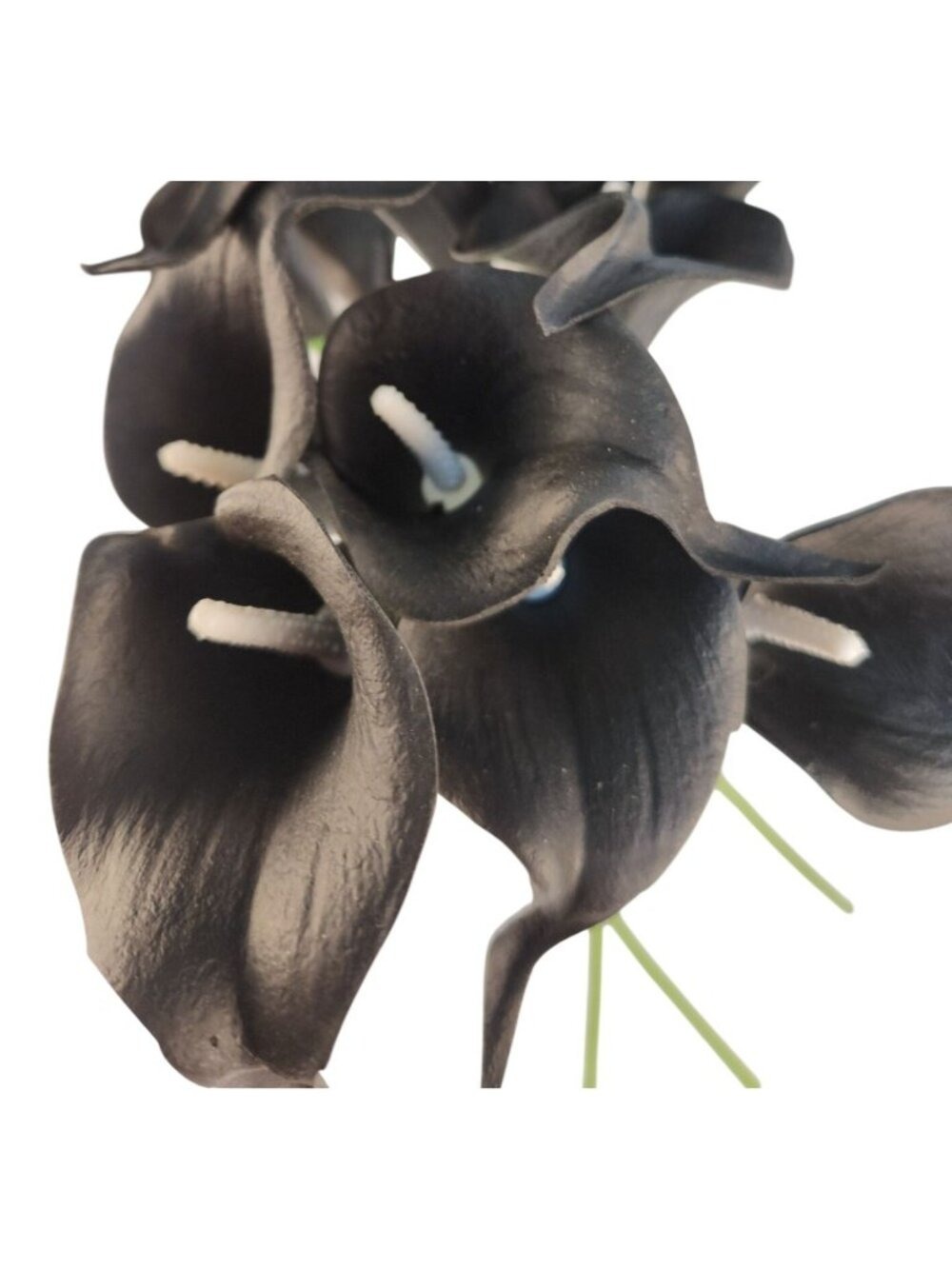 Black Calla Lily Artificial Flowers Set of 5 Stems Gothic Modern Decor - Picture 11 of 16